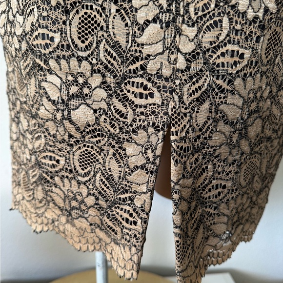 CALVIN KLEIN Tan and Back Lace Sheath Dress Size 10 - Picture 9 of 13